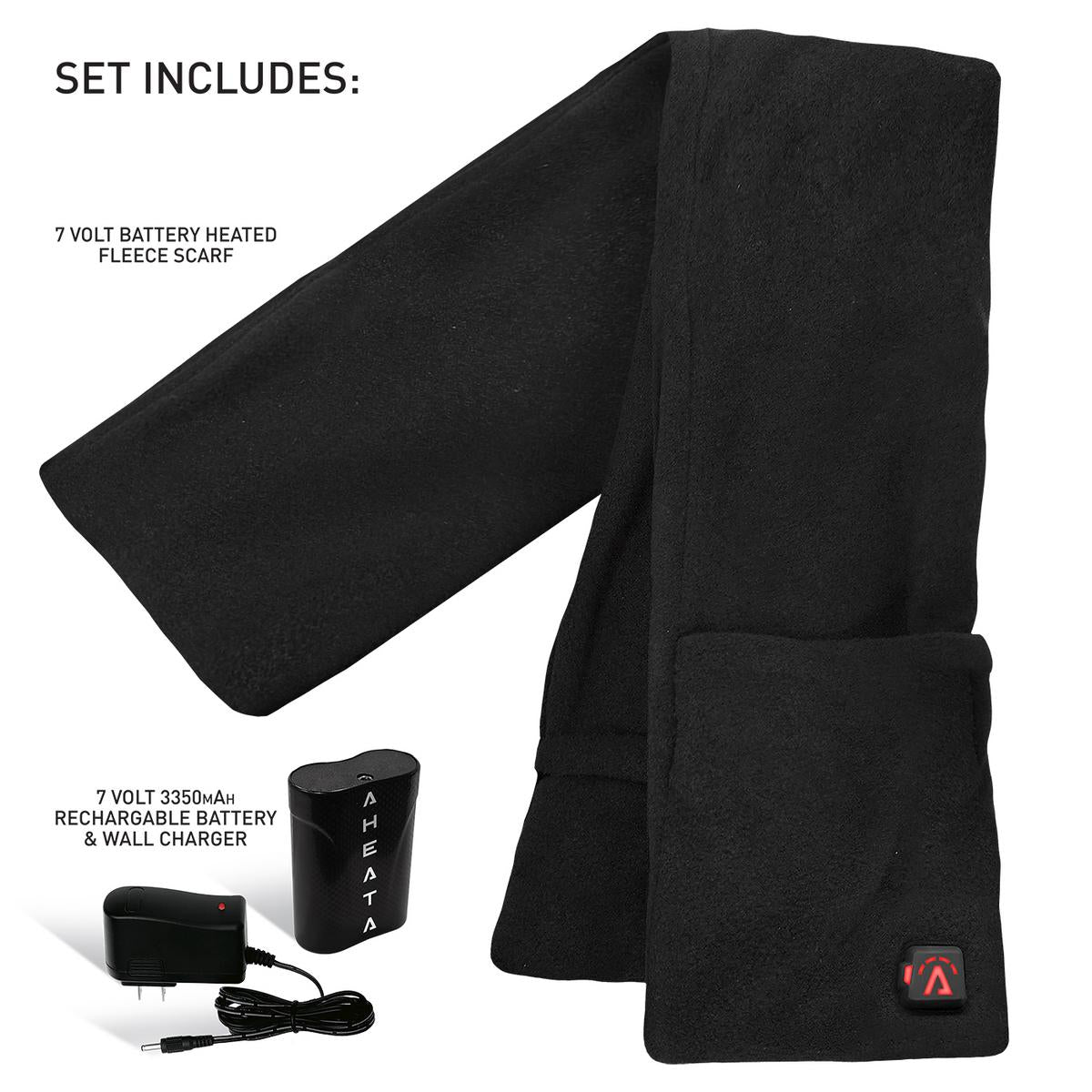 Aheata 7V Battery Heated Fleece Scarf Aheata 7V Battery Heated Fleece Scarf - Back