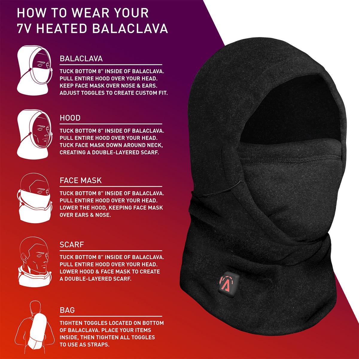 Aheata 7V Battery Heated Balaclava Aheata 7V Battery Heated Balaclava
