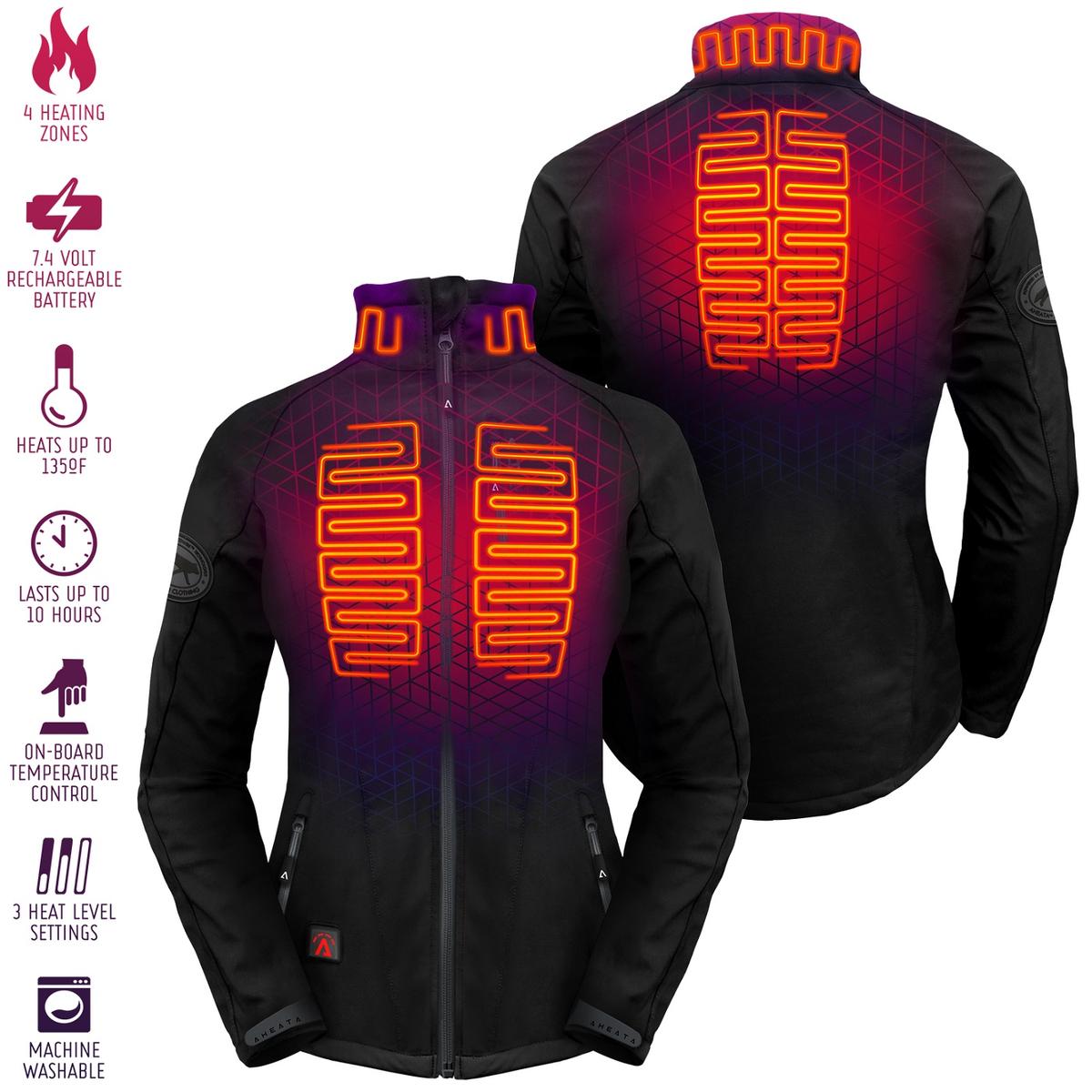 Aheata 7V Women's Softshell Battery Heated Jacket - Back