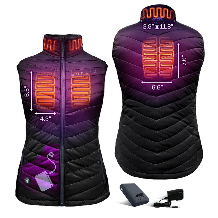Aheata 7V Women's Heated Vest with Battery Pack - Back