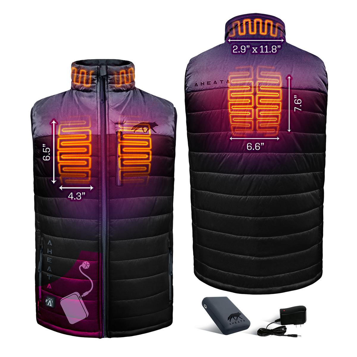 Aheata 7V Men's Heated Vest with Battery Pack - Back