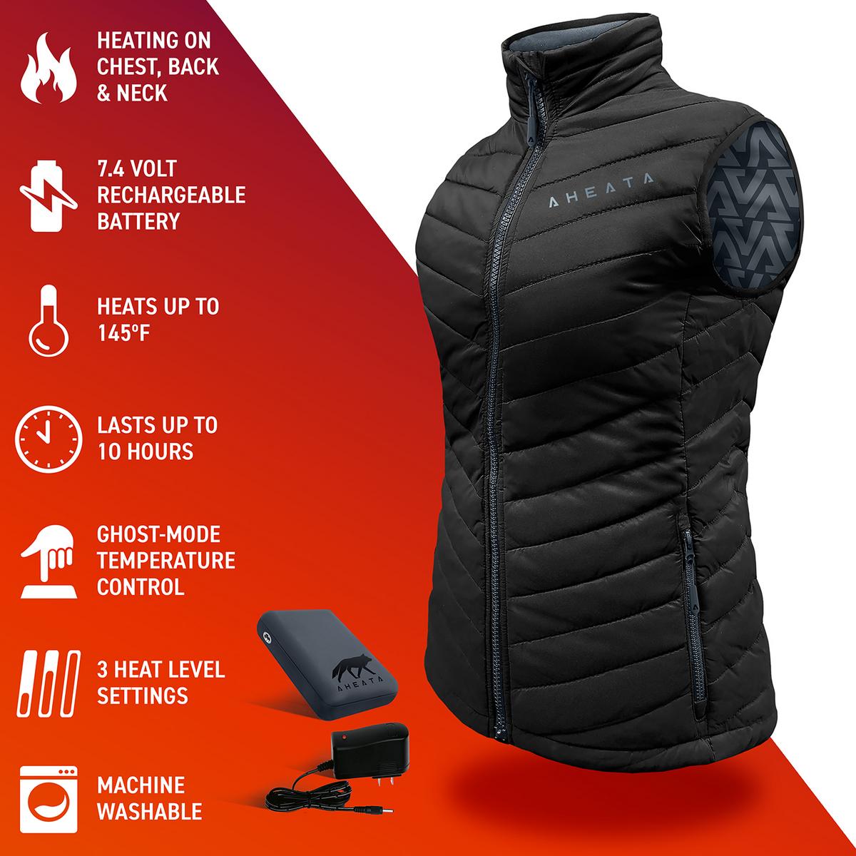 Aheata 7V Women's Insulated Puffer Battery Heated Vest - Info