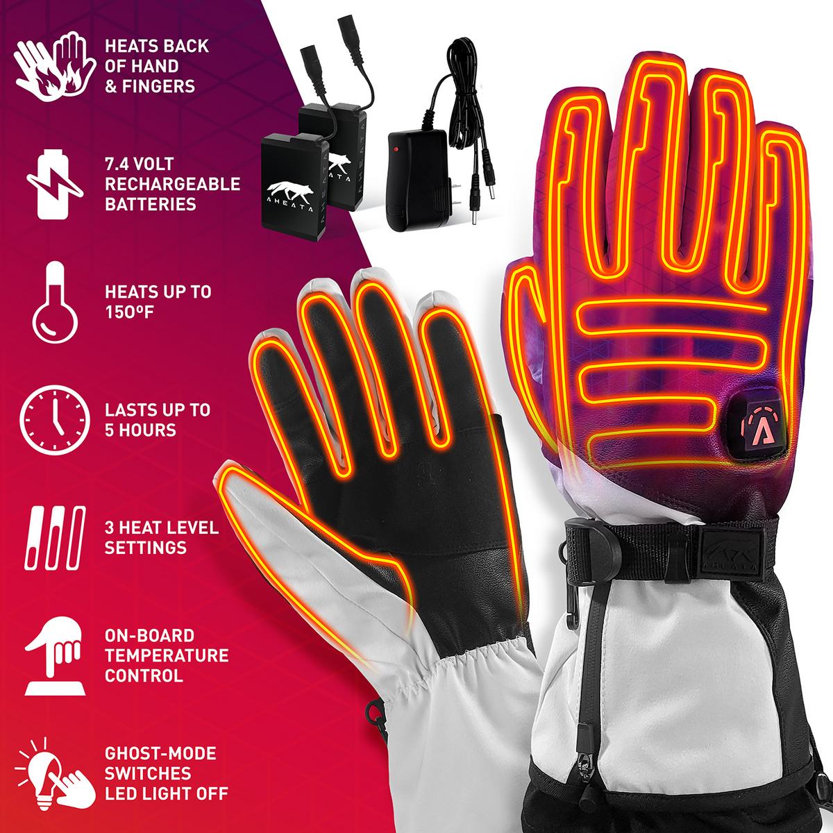 Aheata 7V Battery Heated Gloves - Unisex - Info