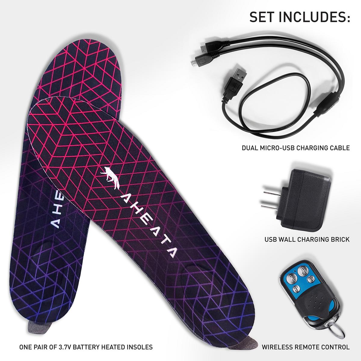 Aheata Rechargeable Heated Insoles with Remote - Info